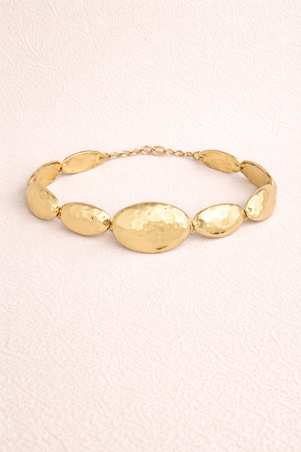 Hammered Oval Gold Waist Chain