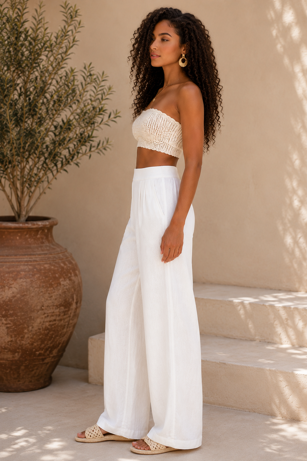 Wide Leg Linen Pants