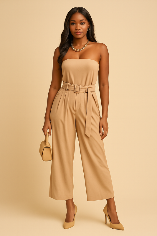 Linen Strapless Jumpsuit