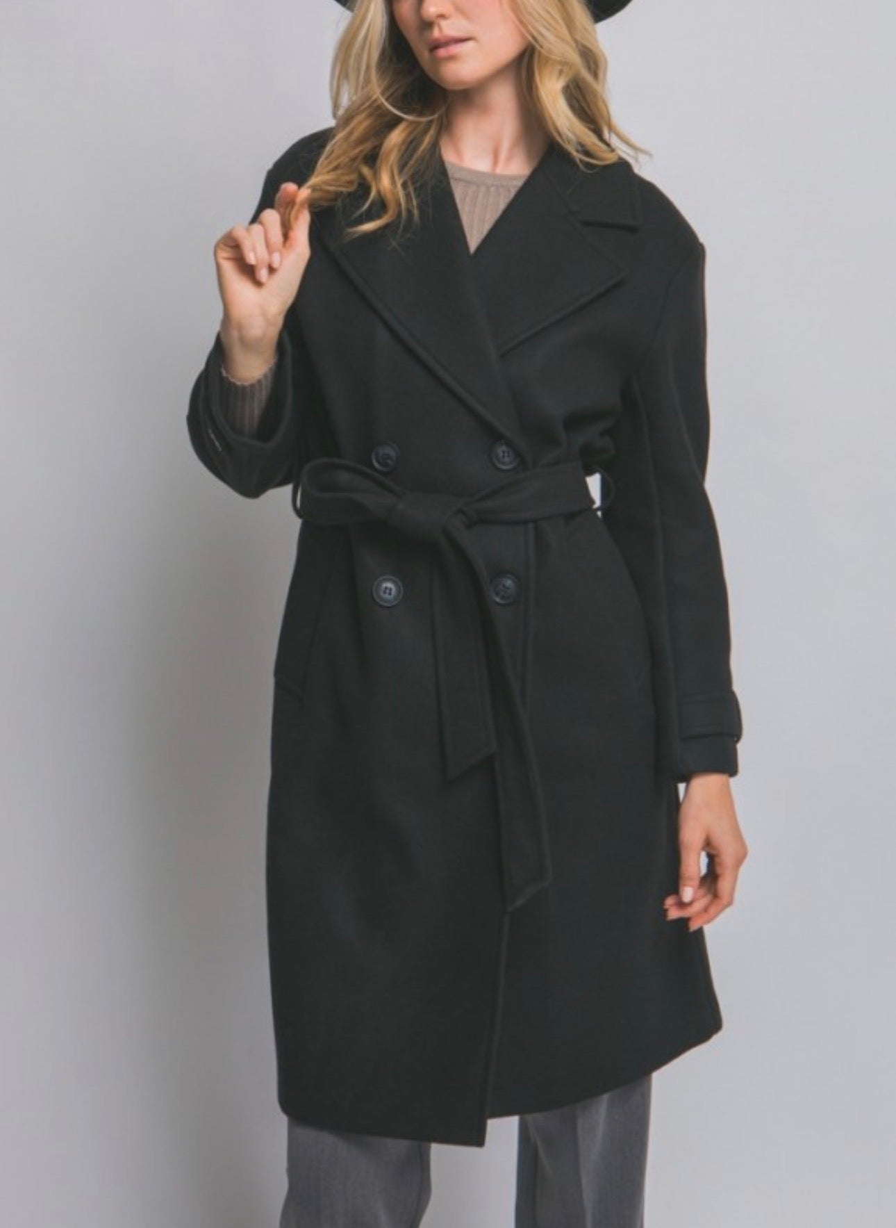 Long Double Breasted Peacoat