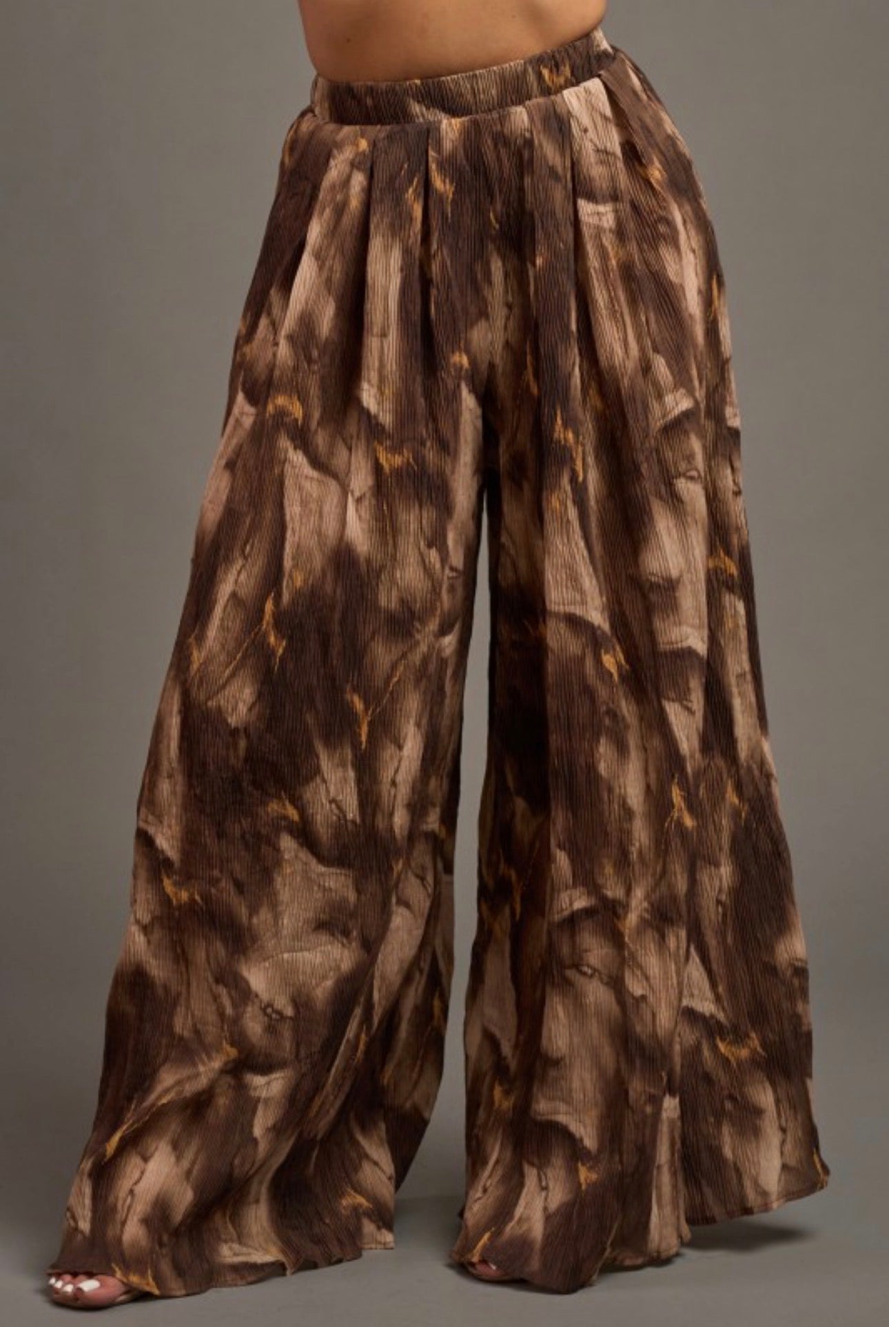 Marble Crepe Tube Top and Pants Set
