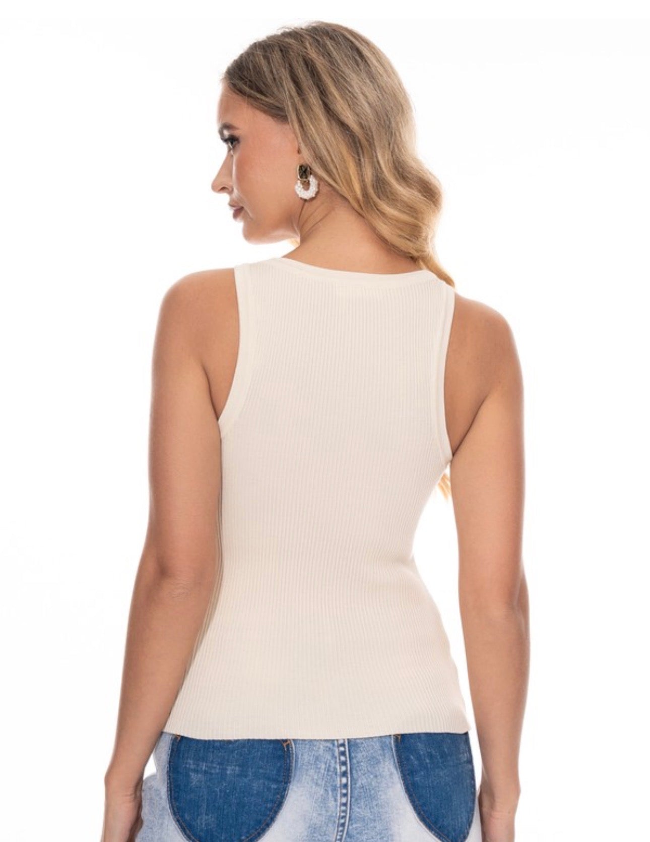 Tank Top with Gold Accent