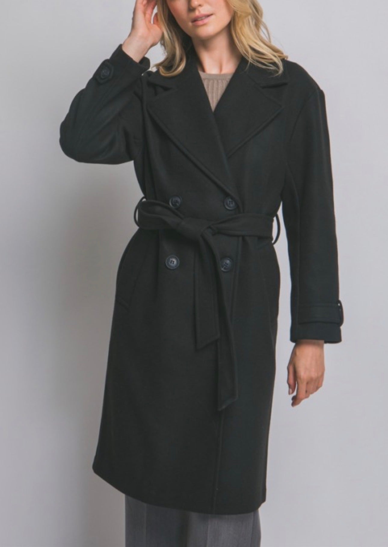 Long Double Breasted Peacoat