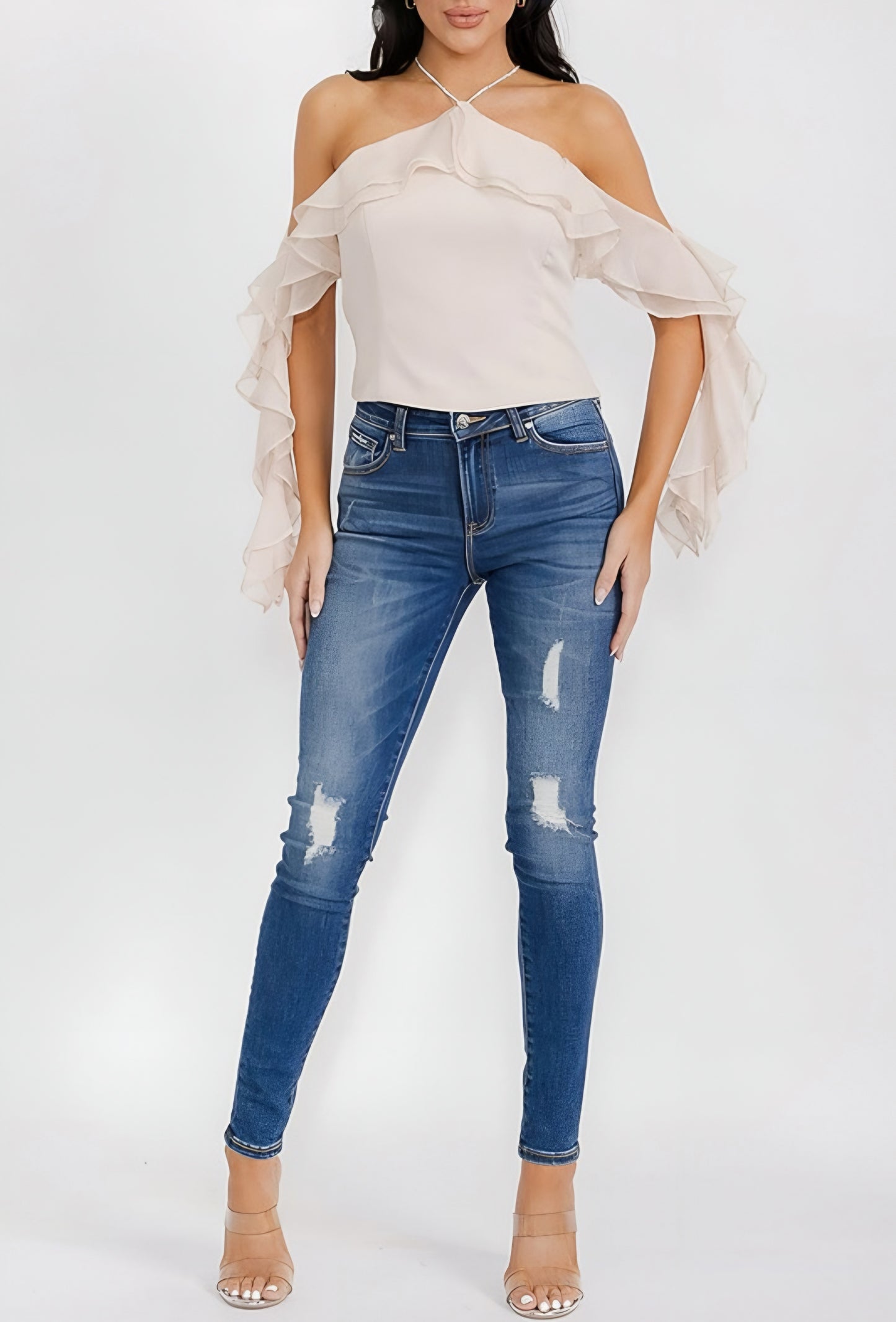 Diamond Halter Drape Top
