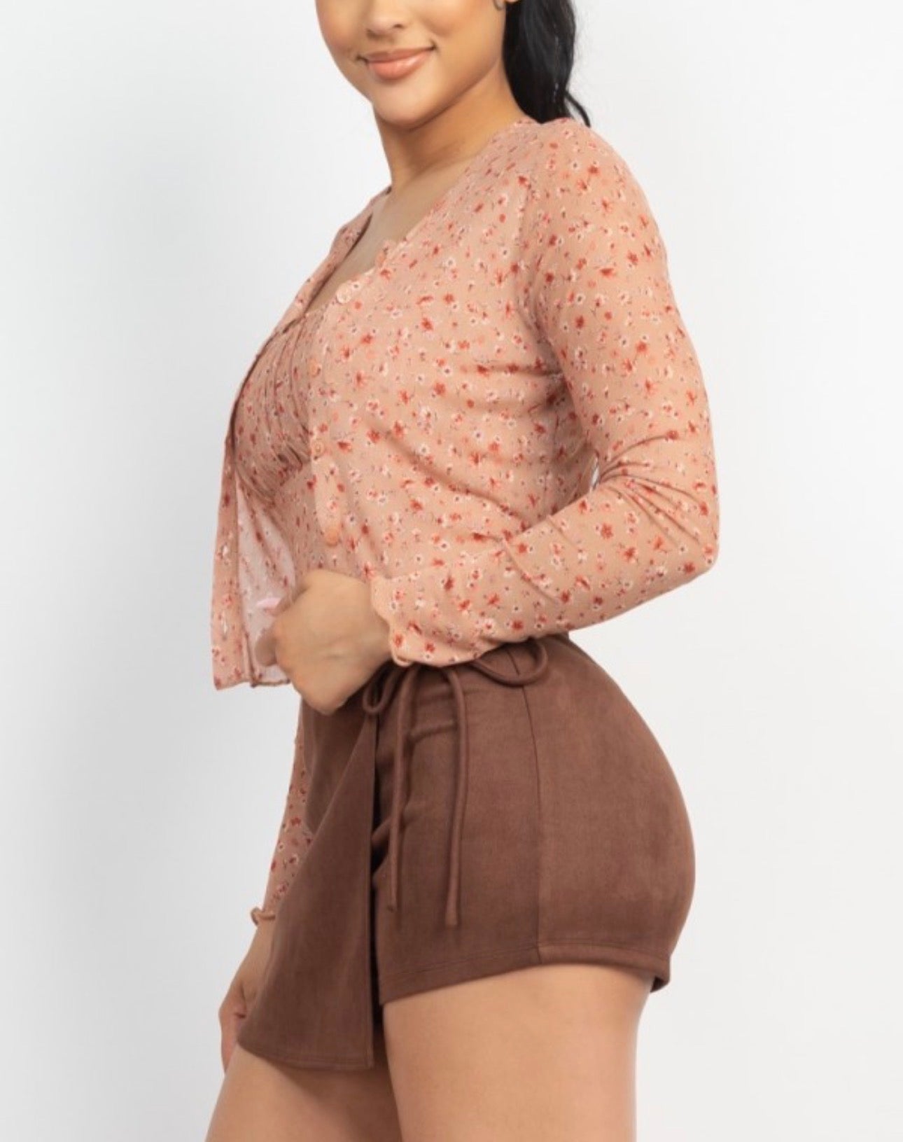 Two Piece Mesh Cardigan/Tank Top