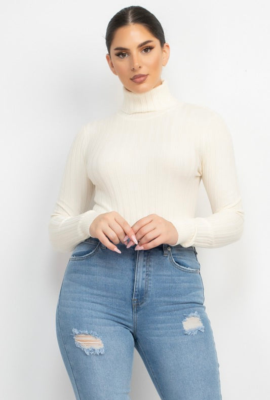 Long Sleeve Ribbed Turtle Neck