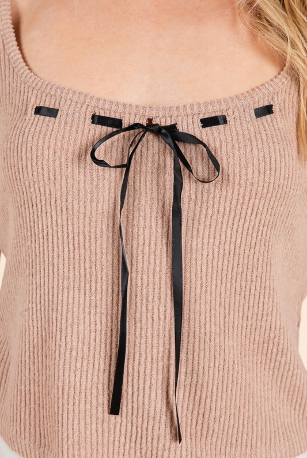 Bow Front Soft Crop Short Sleeve