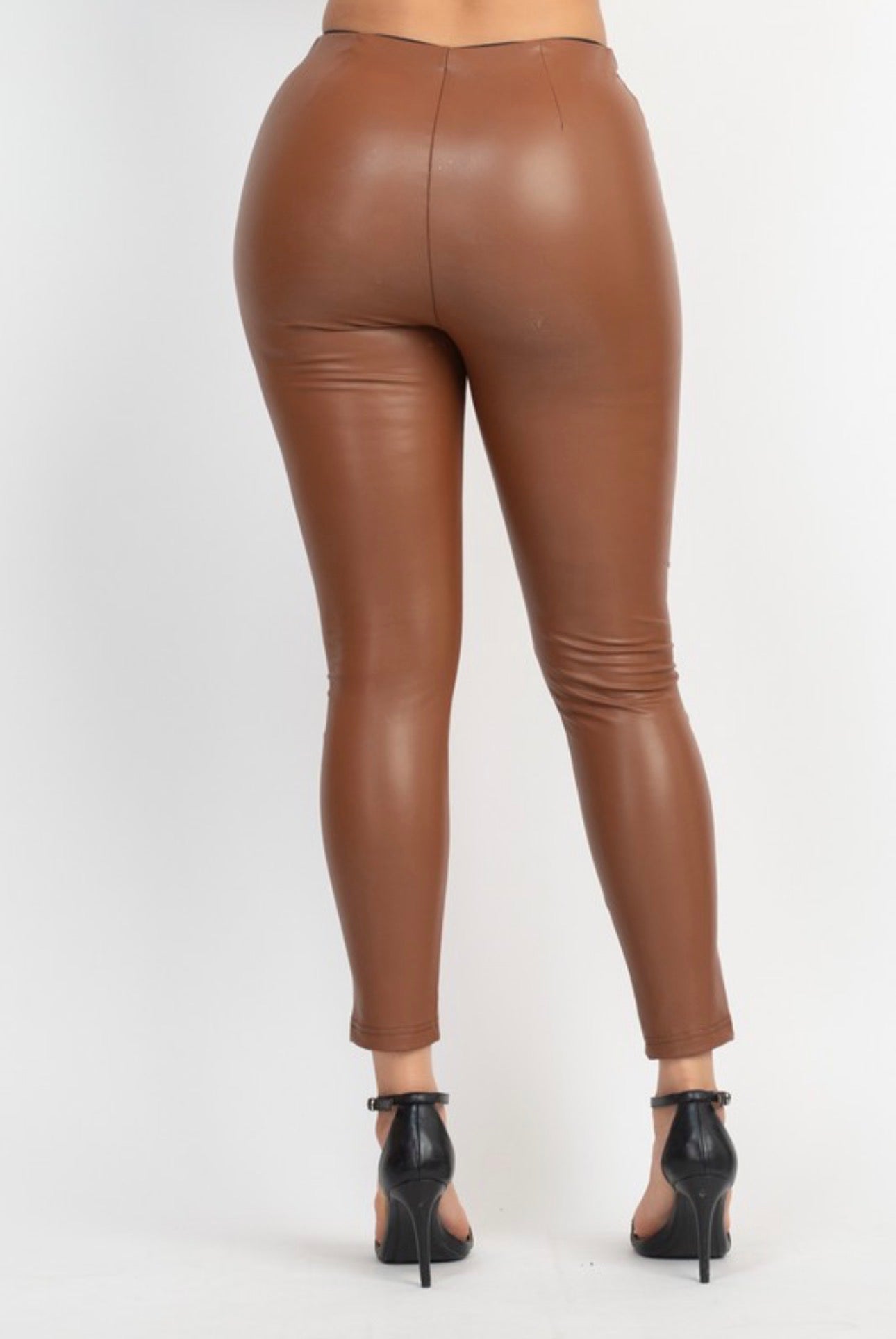 Vegan Leather Zip Pocket Leggings
