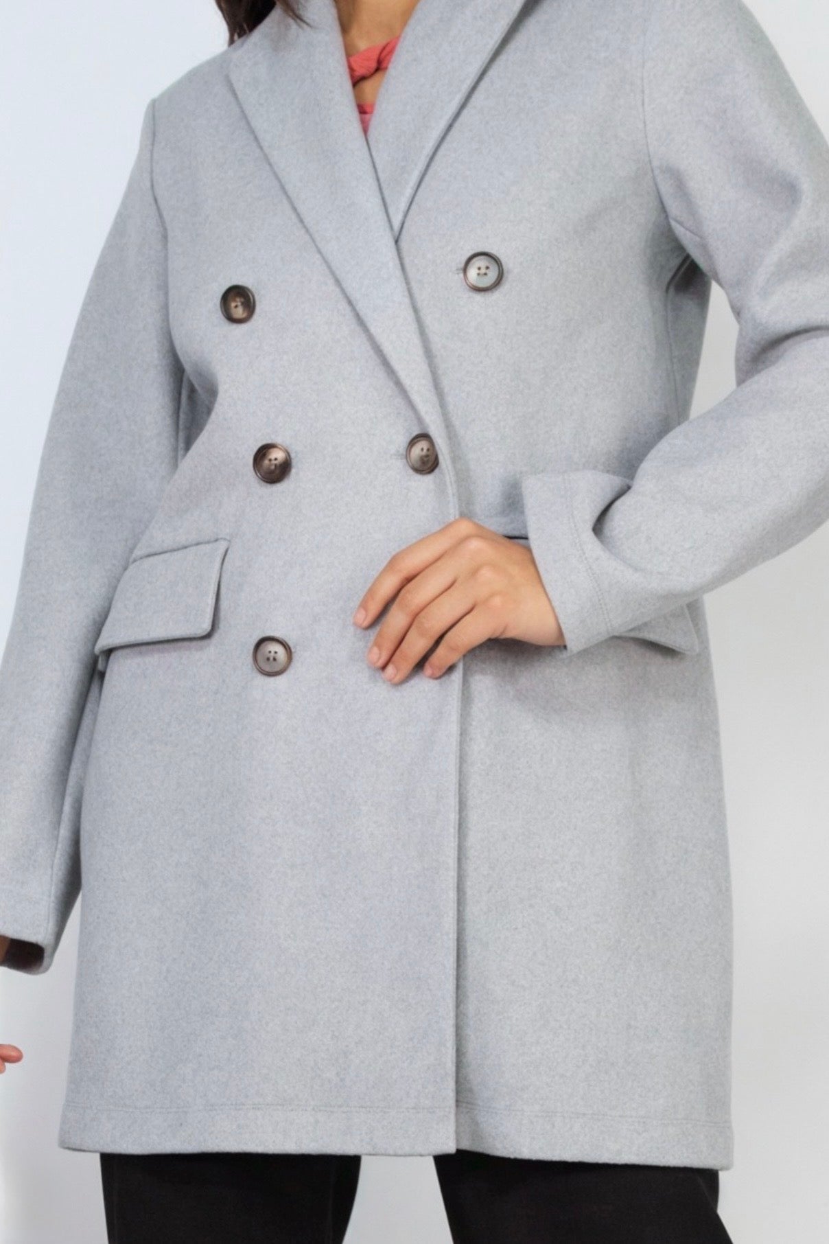 Felt Peacoat Double Breasted