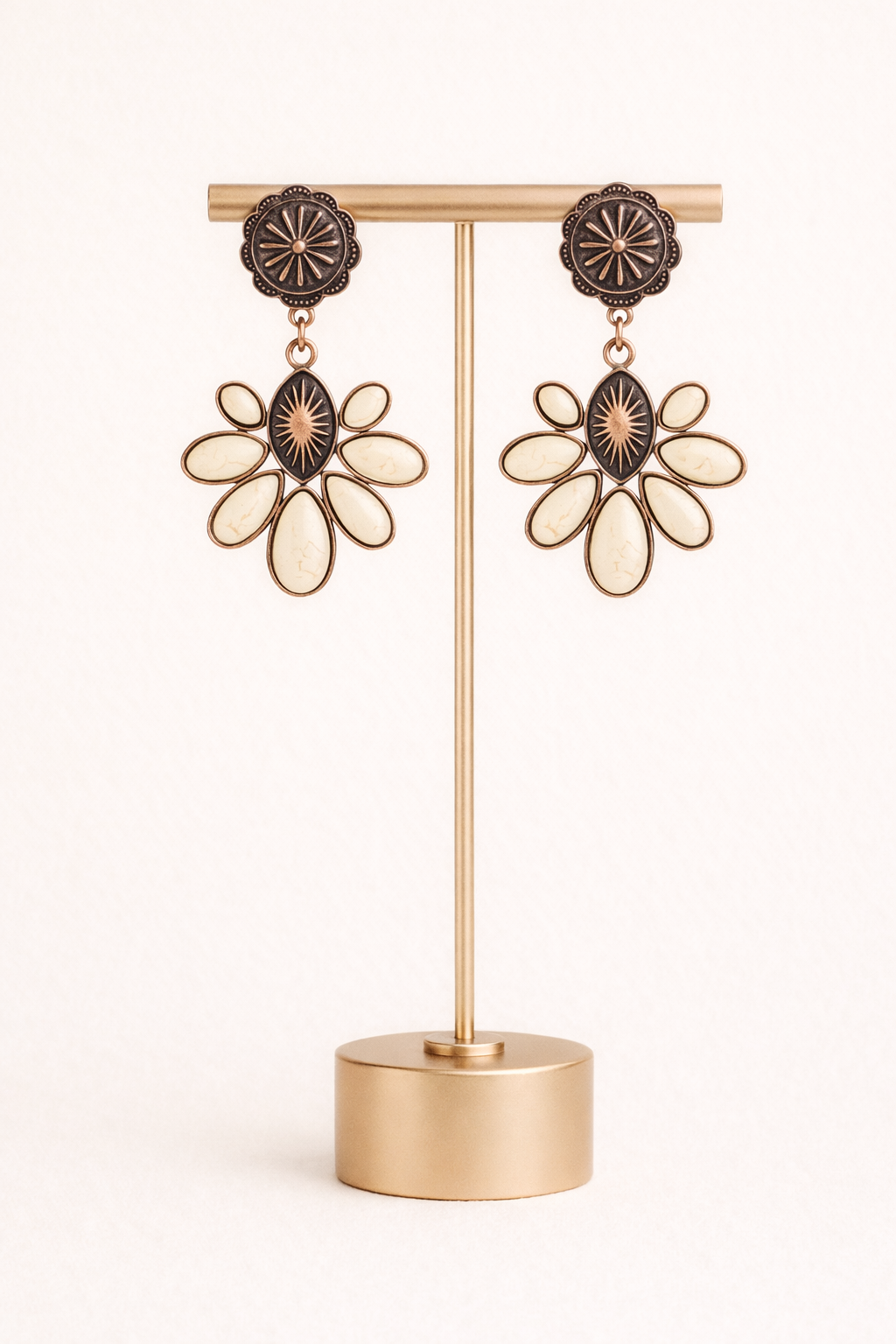 Western Floral Marble Earrings