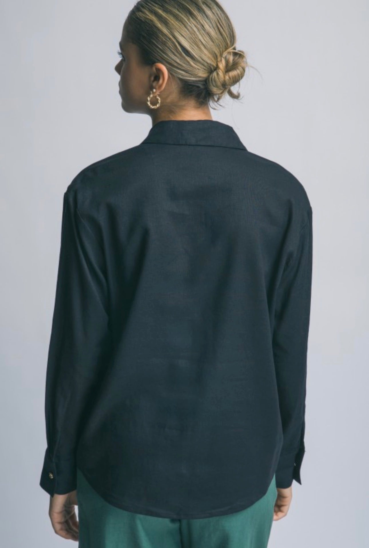 Linen Gold Button Blouse