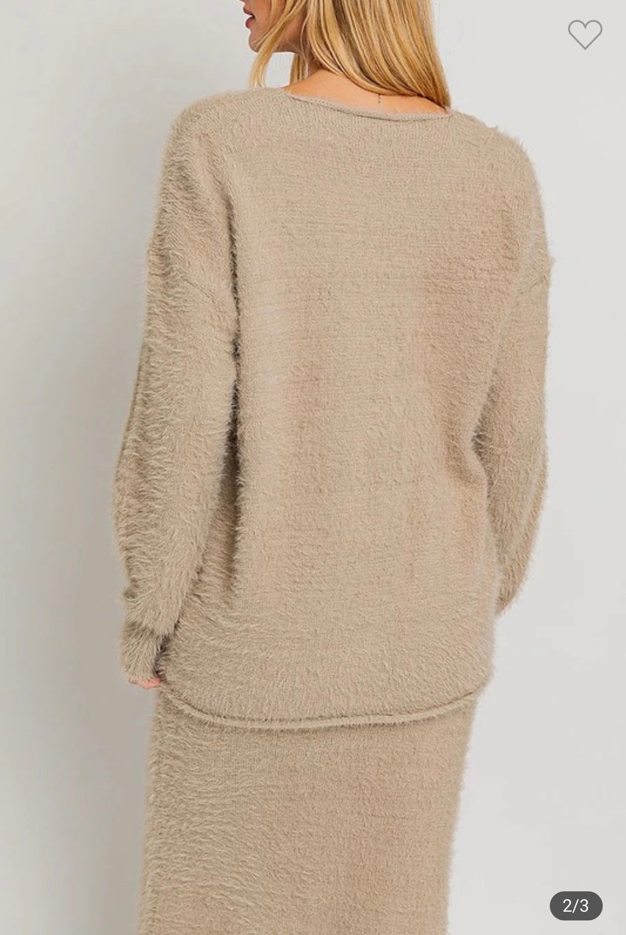 Fuzzy V-neck Sweater