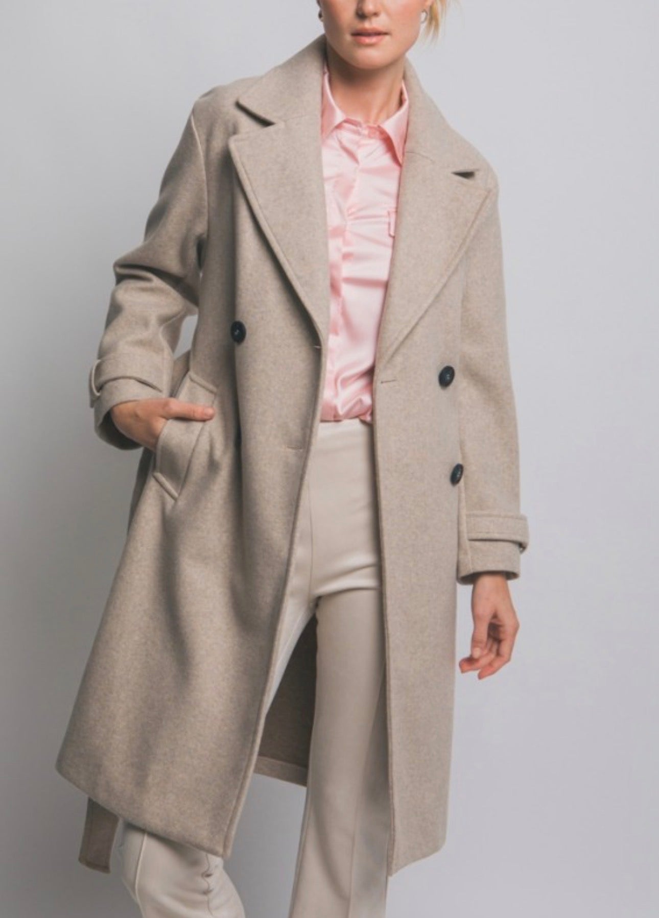 Long Double Breasted Peacoat