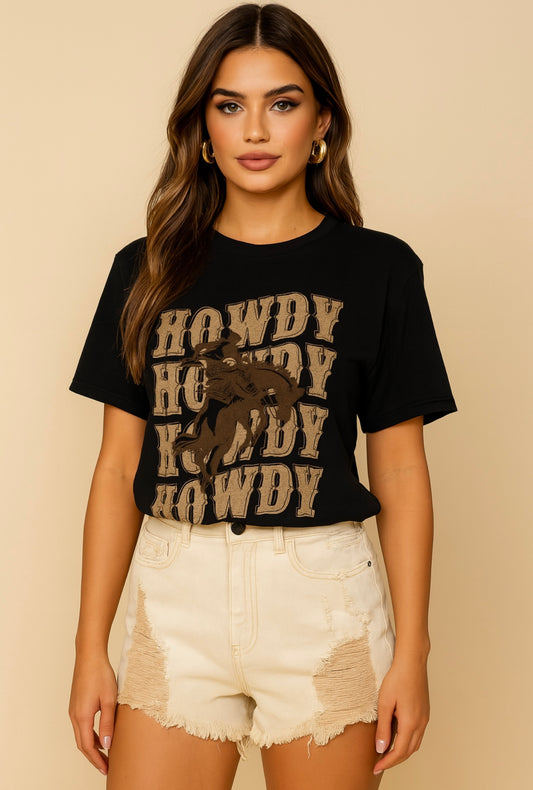 Howdy Cowboy Graphic T-Shirt
