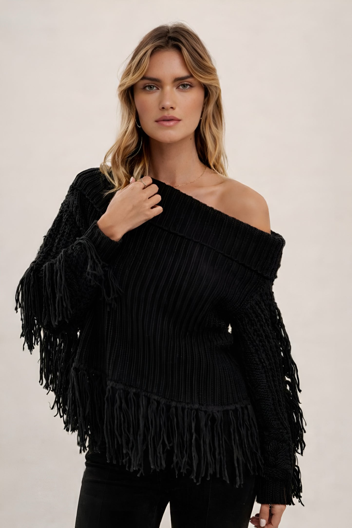 Fold Fringe Sweater