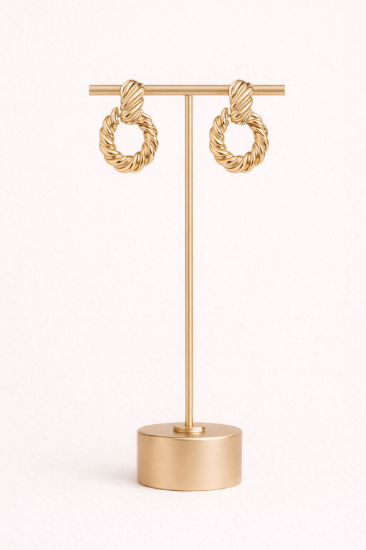 Twist Hinge Gold Boho Earrings