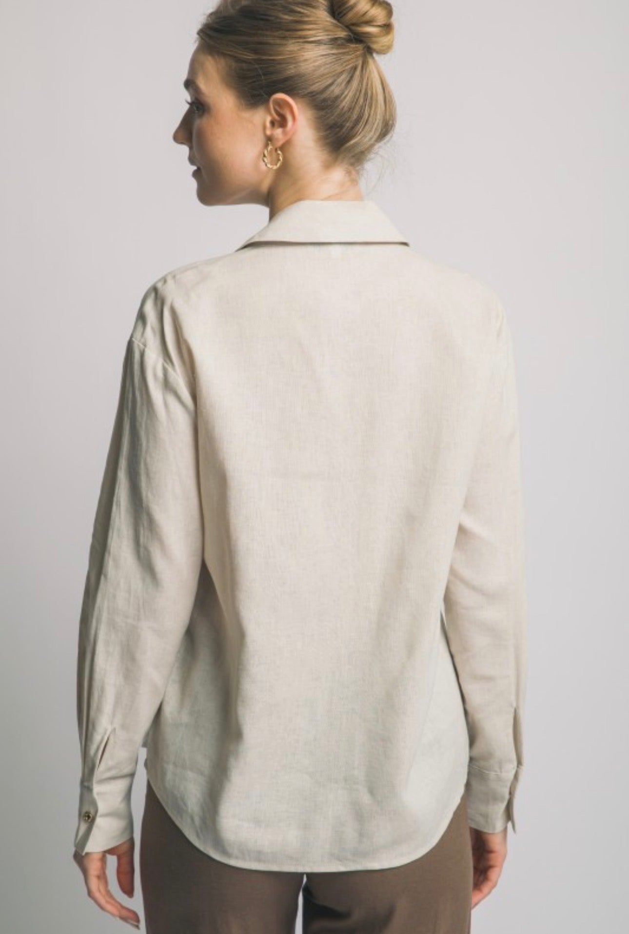 Linen Gold Button Blouse