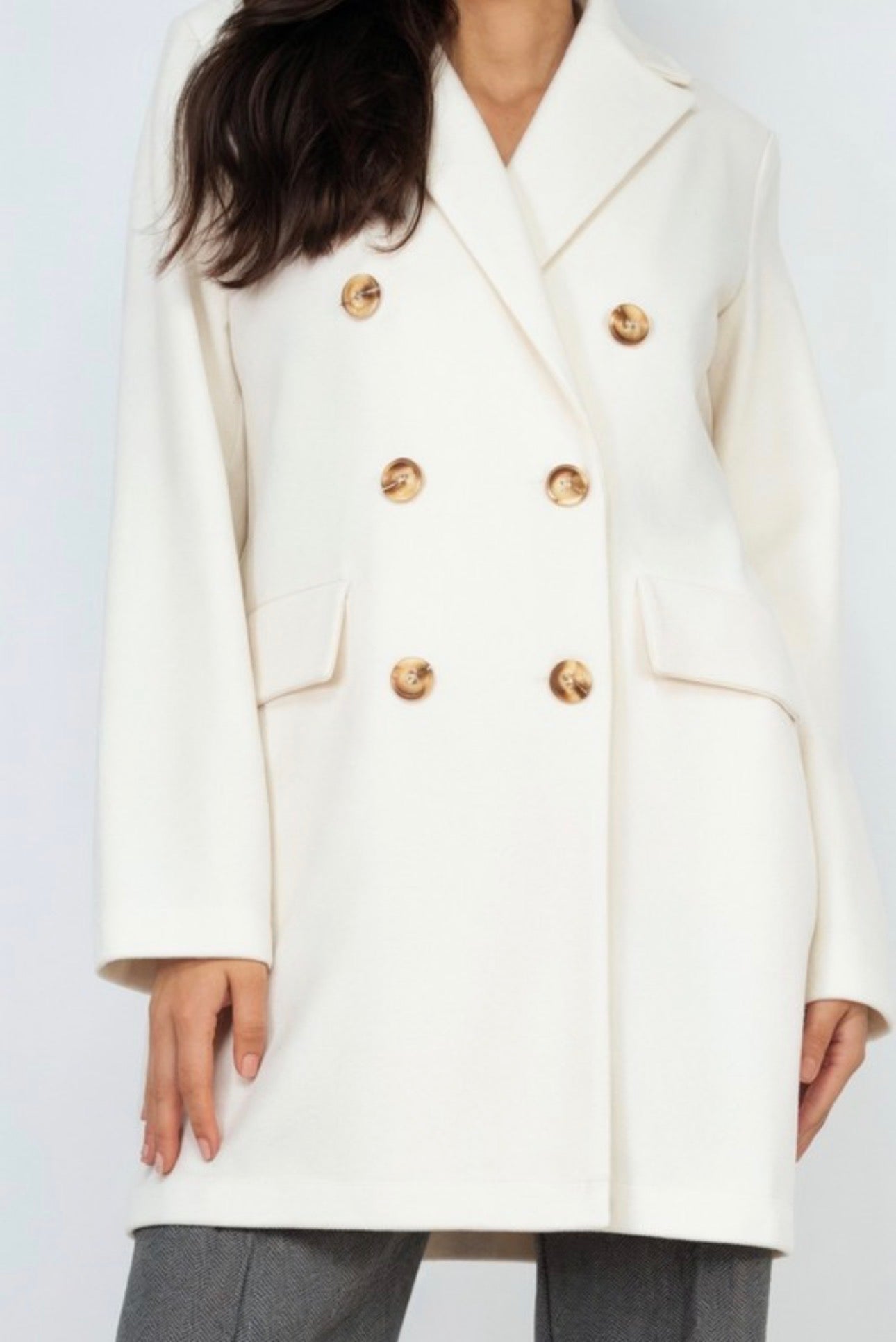 Felt Peacoat Double Breasted