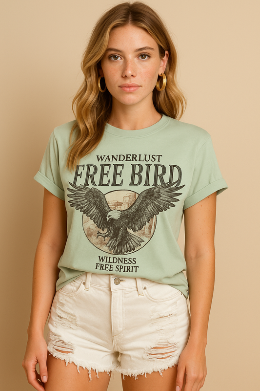 Wanderlust Free Bird Graphic T-Shirt