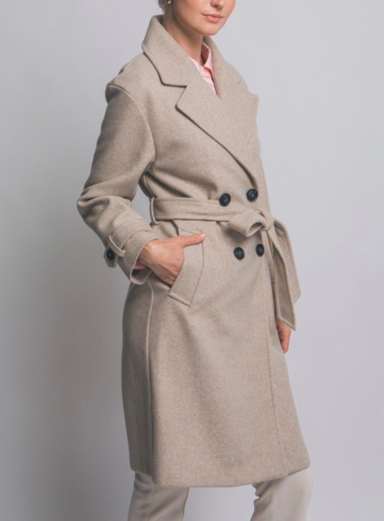 Long Double Breasted Peacoat