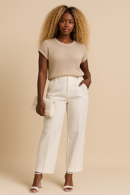 Beach Open Knit Shirt Sleeve Sweater