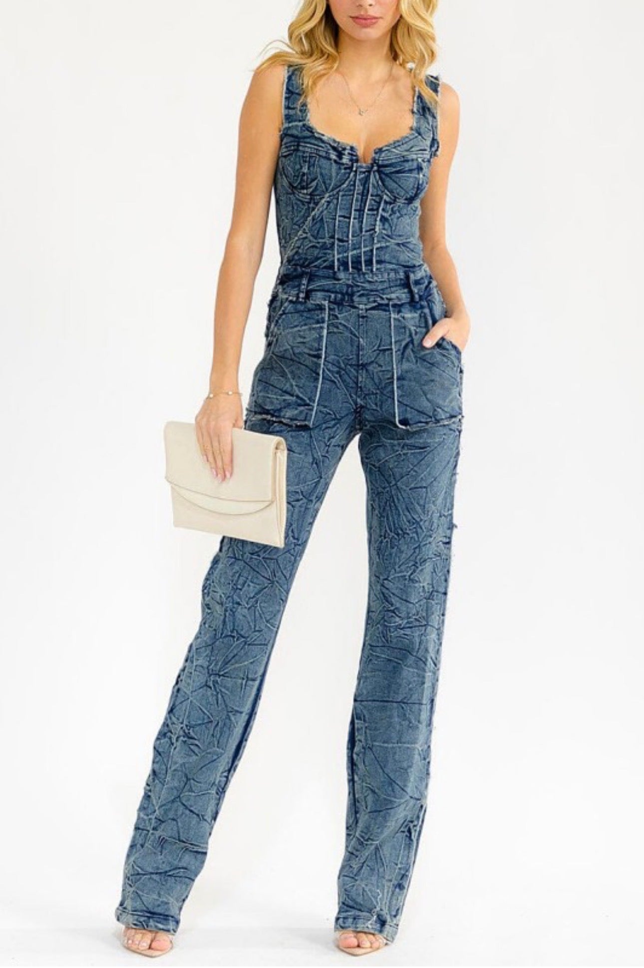 Denim Sweetheart Tank Jumpsuit