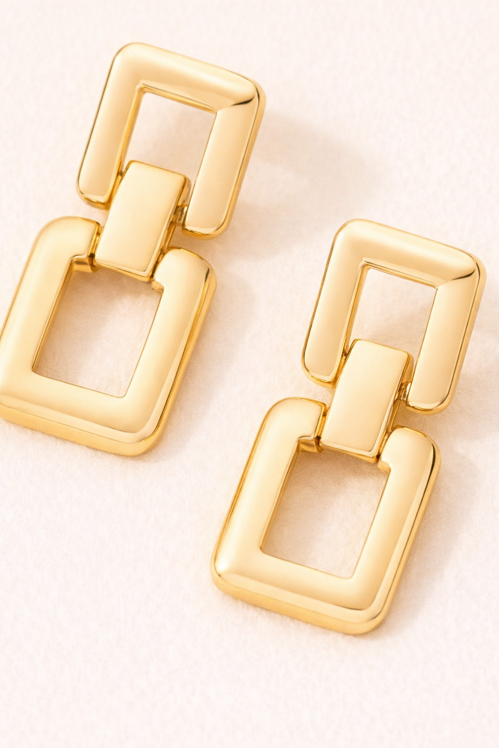Square Gold Hinge Earrings