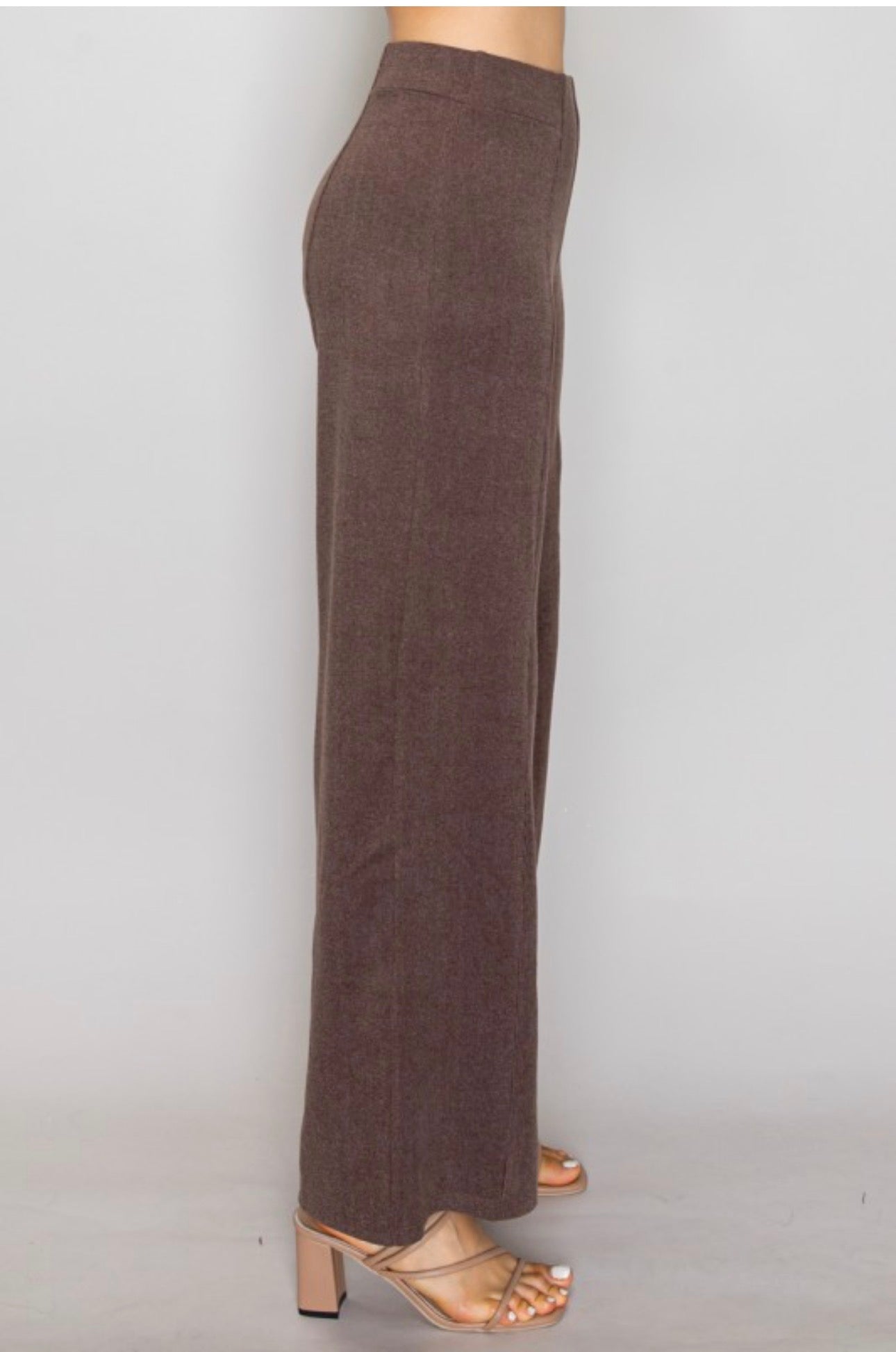 Soft Pintuck Wide Leg High Waisted Pants