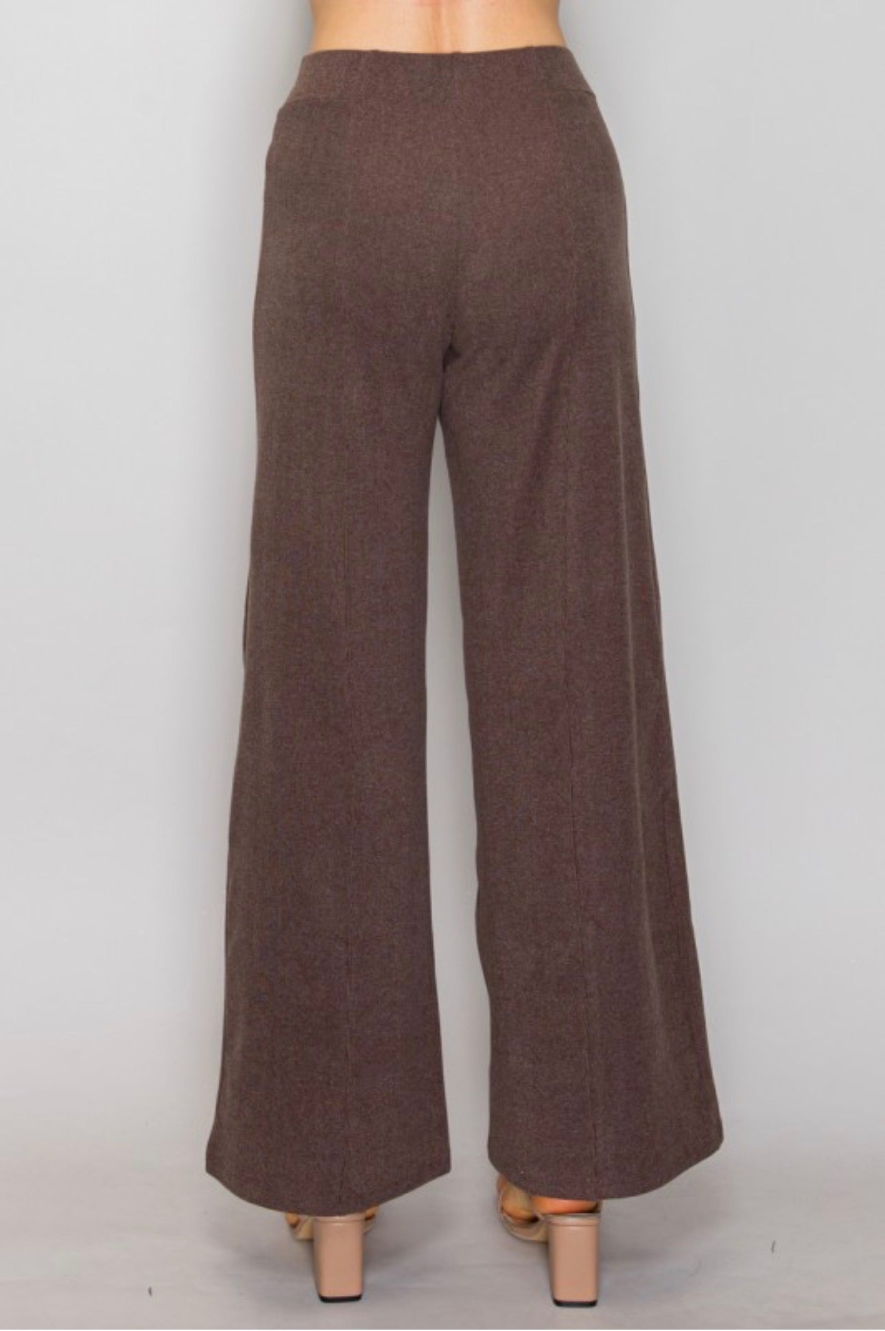 Soft Pintuck Wide Leg High Waisted Pants