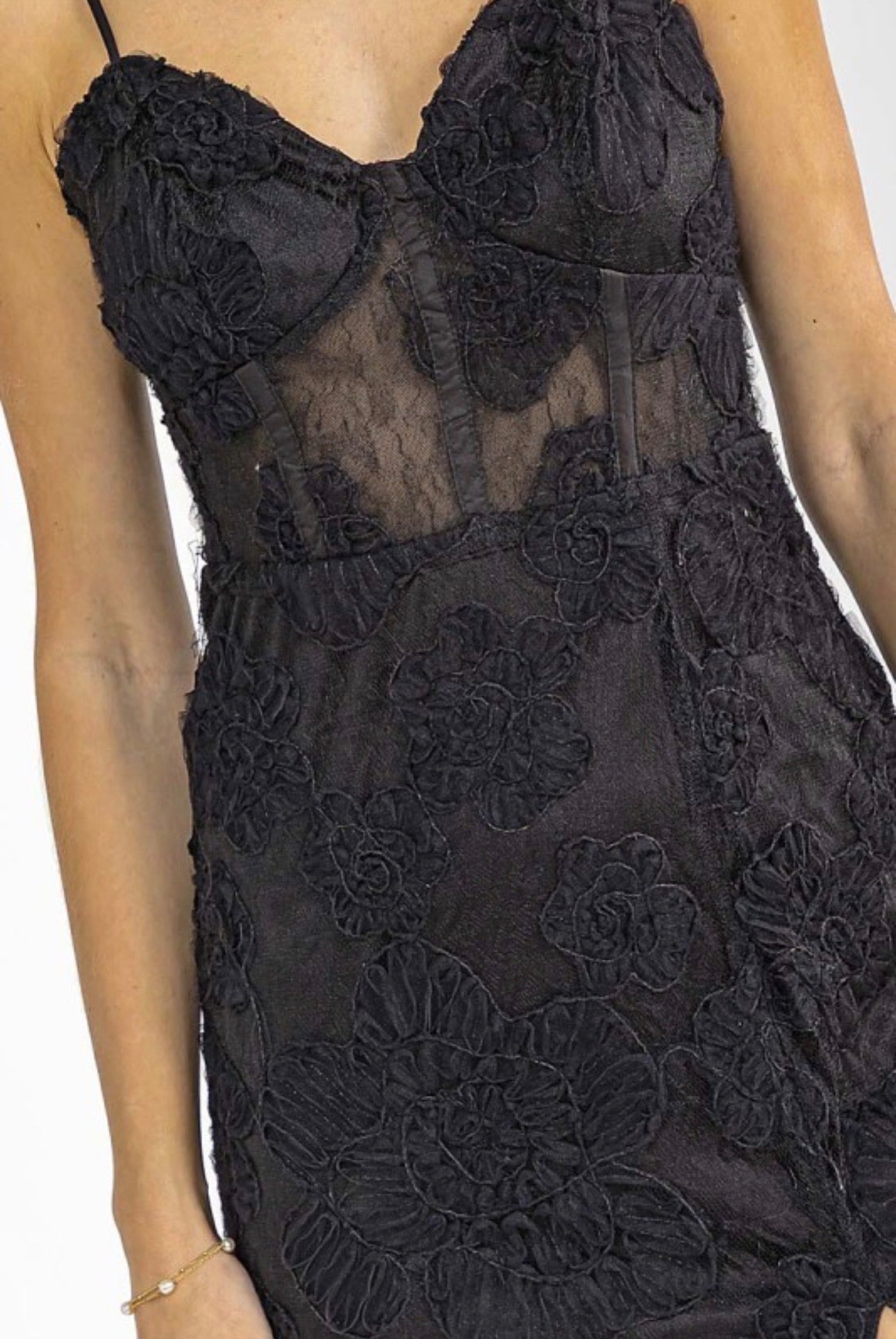 Floral Lace Sweetheart Maxi Dress