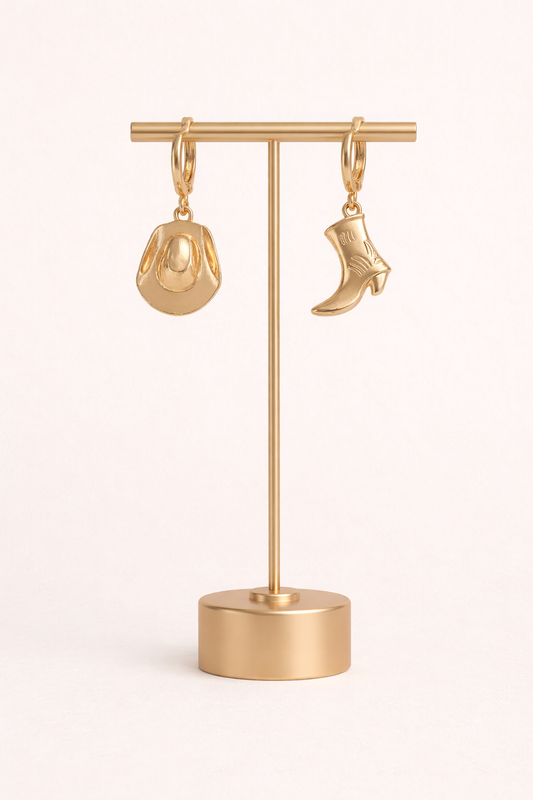 Dangle Cowgirl Hat and Boot Earrings