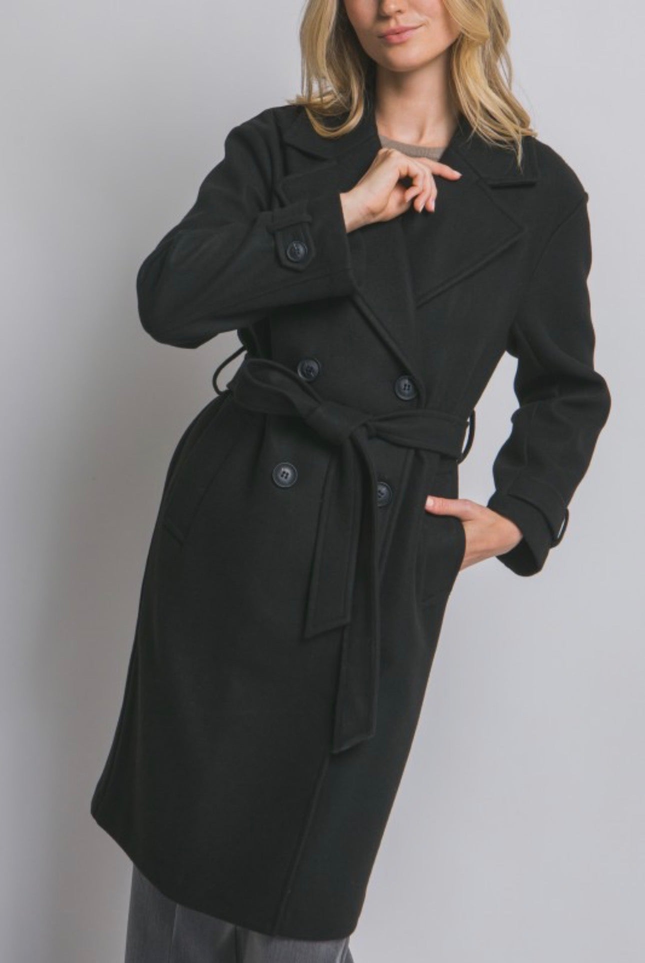 Long Double Breasted Peacoat