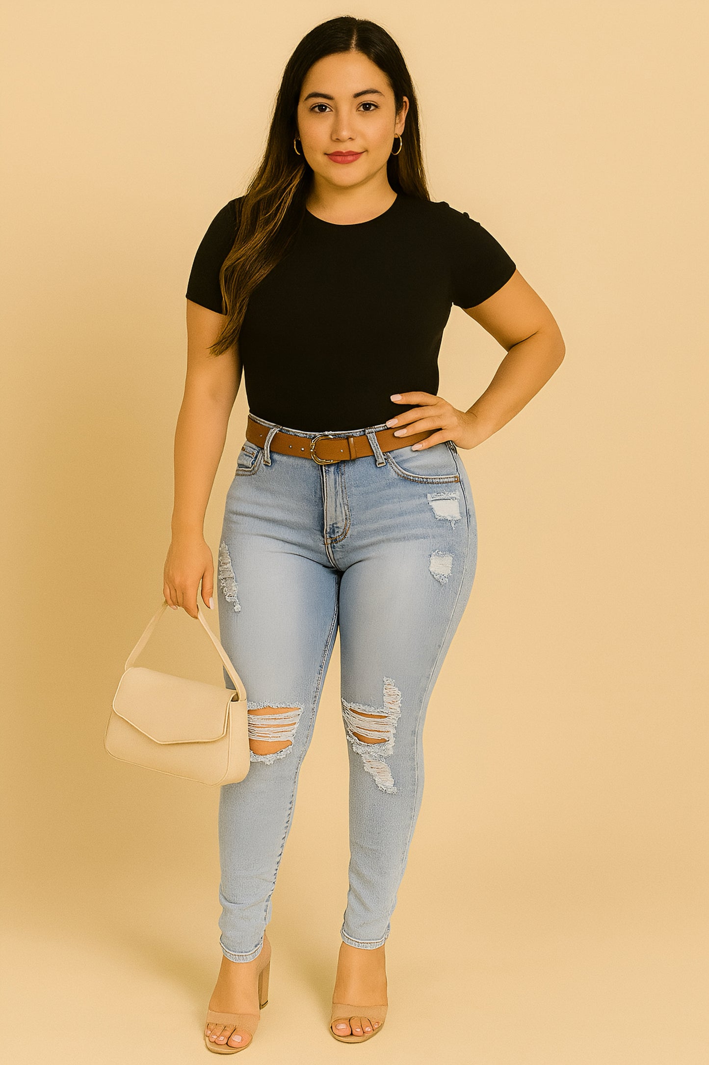 674 Light Wash Distress Skinny Jeans