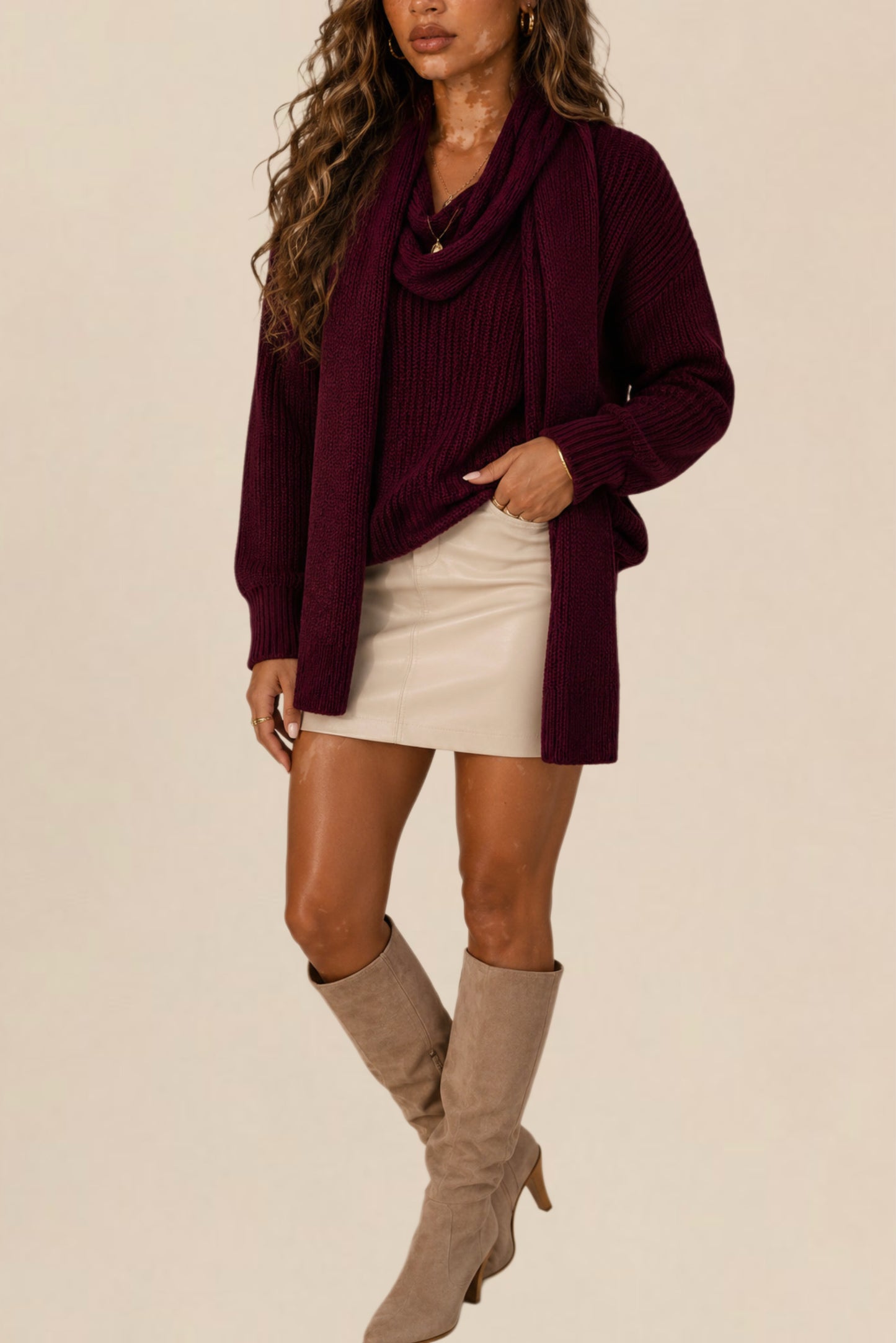 Knit Scarf Sweater
