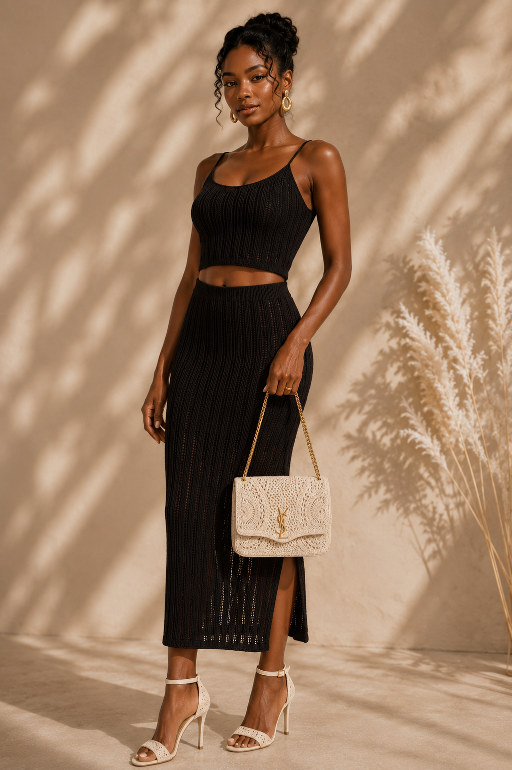 Midi Crochet Skirt Set
