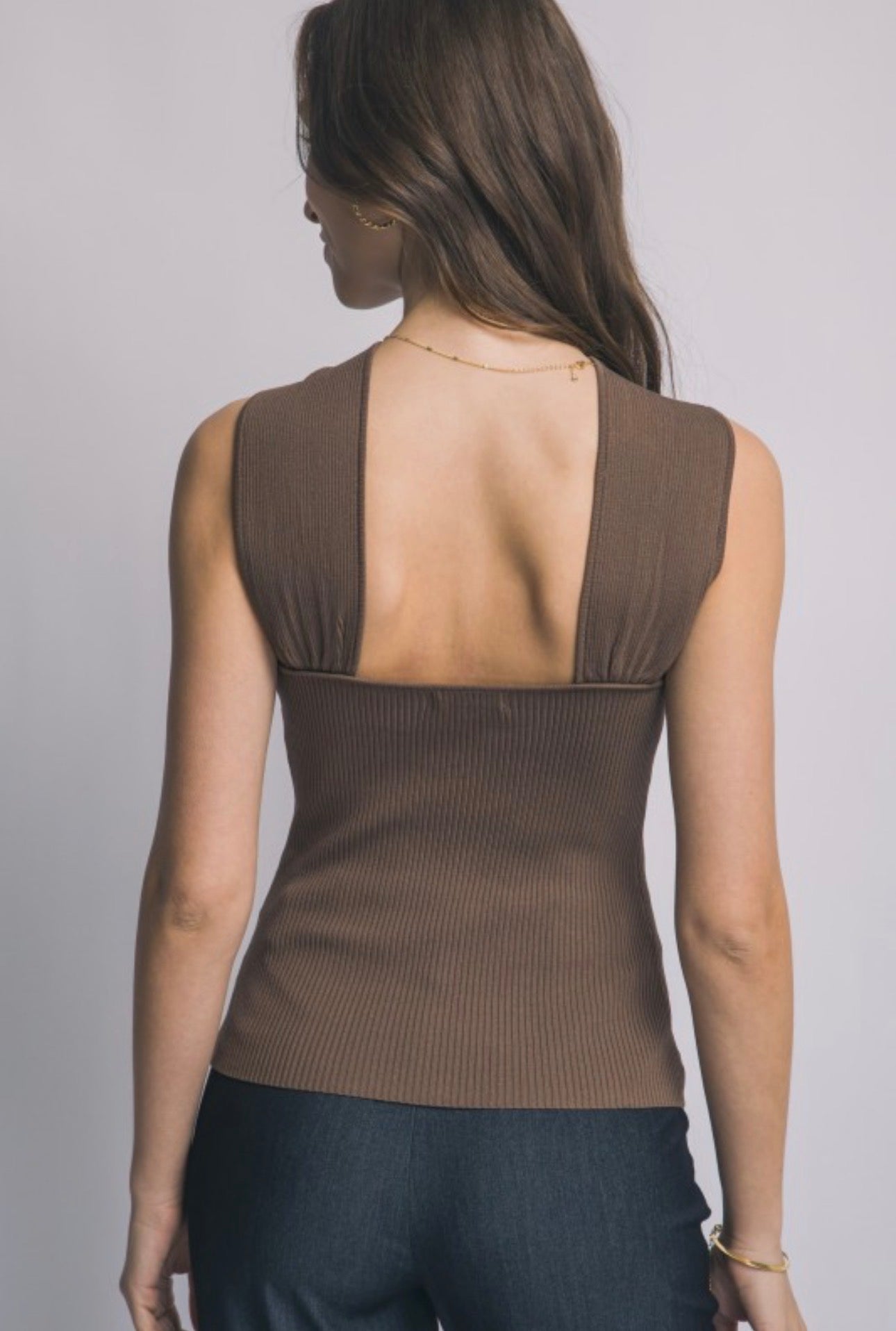 Brown Halter with Gold Accent