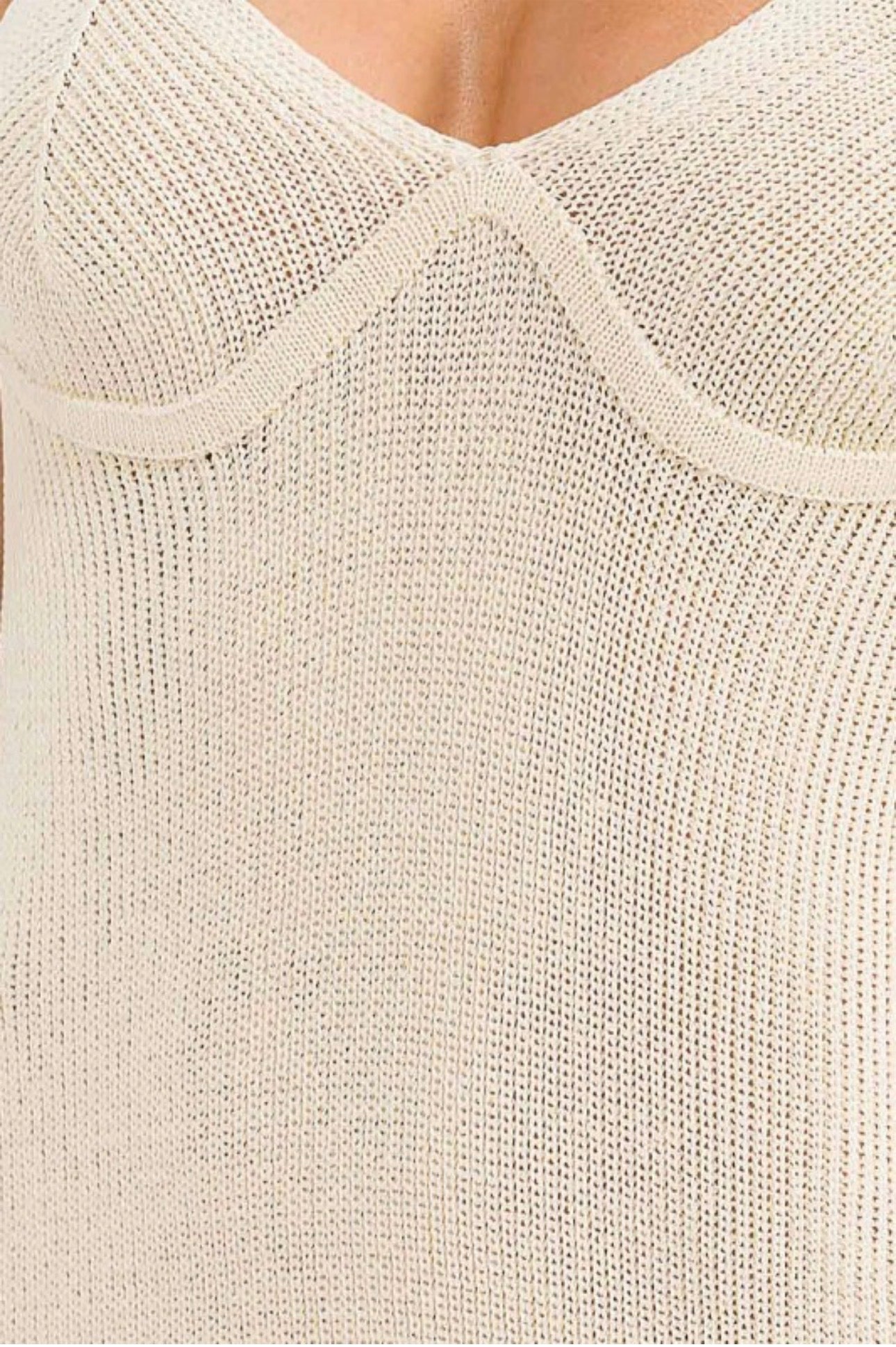 Knit V-neck Midi Tassel Hem Dress