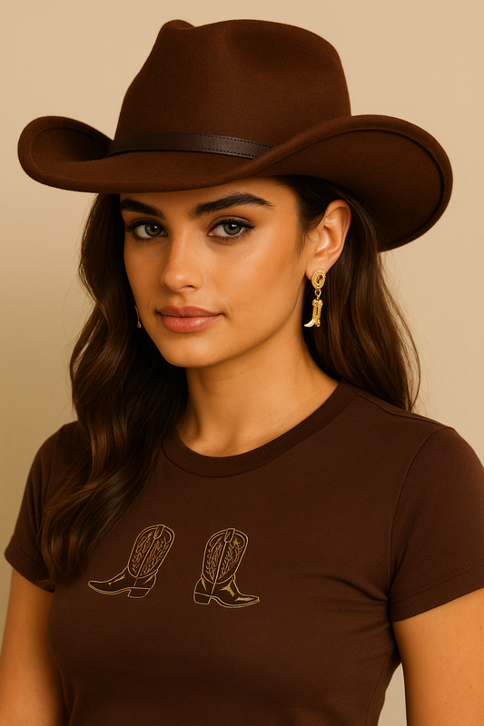 Felt Cowgirl Hat with Belt