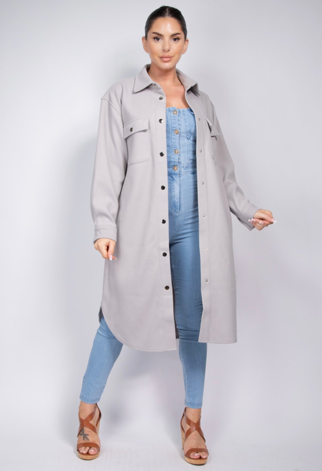 Long Button Down Coat