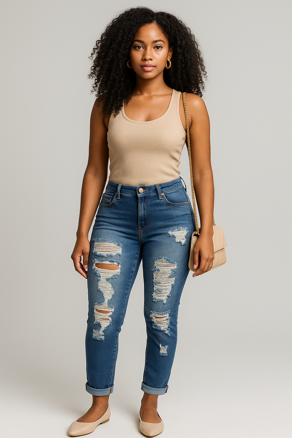 Med Dark Wash 499 High Waisted Distressed Jeans