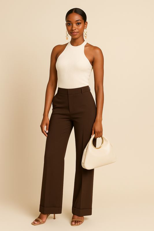 Mock-neck Ribbed Bodysuit