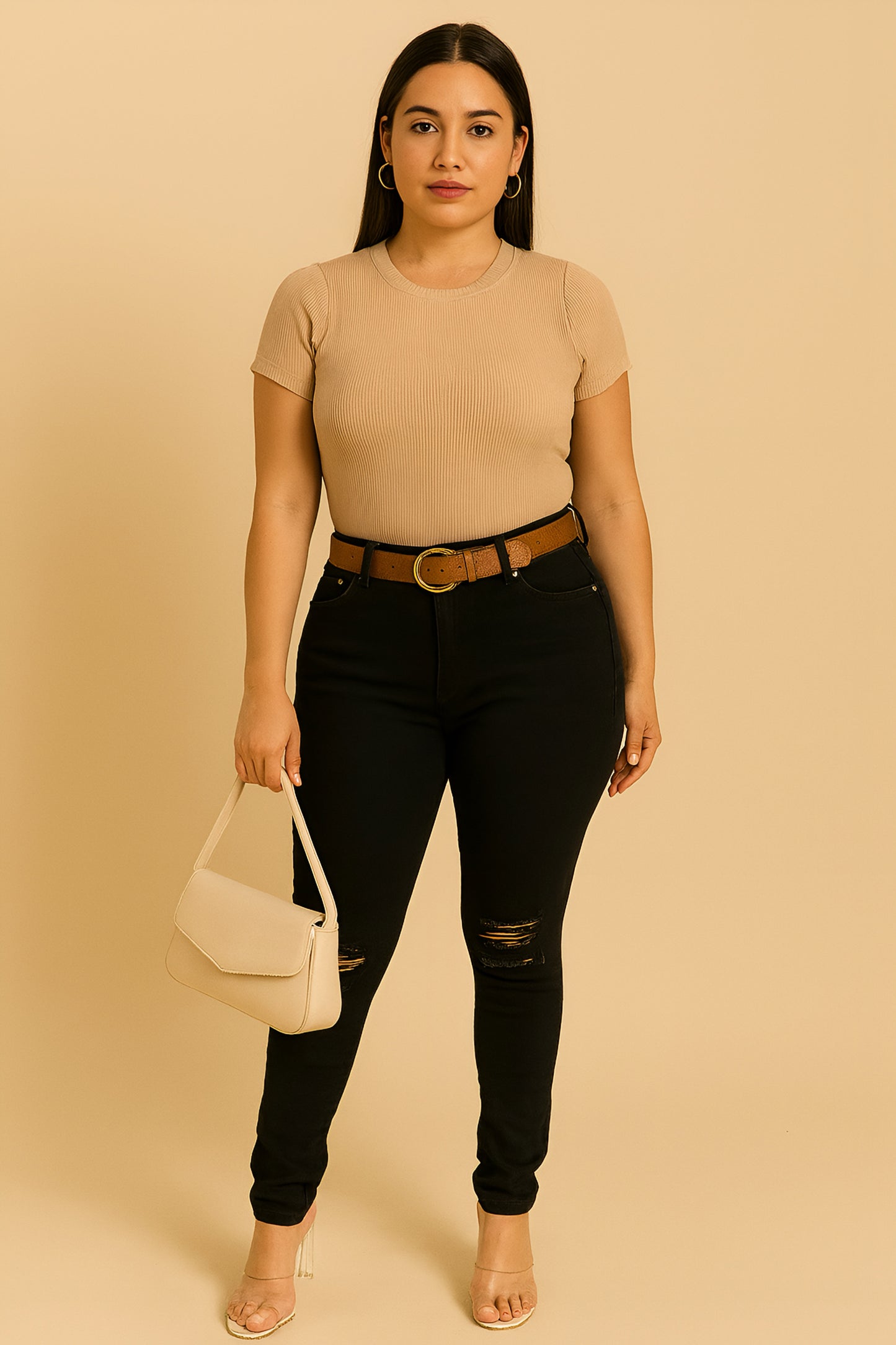 671 Black Ripped Knee Skinny Jeans