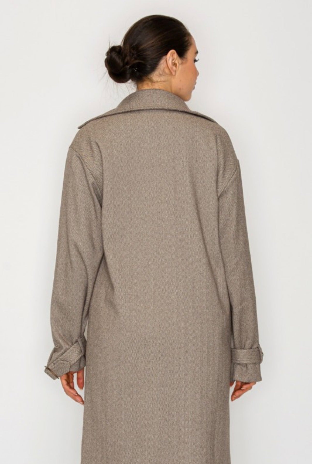 Herringbone Double-Breasted Peacoat