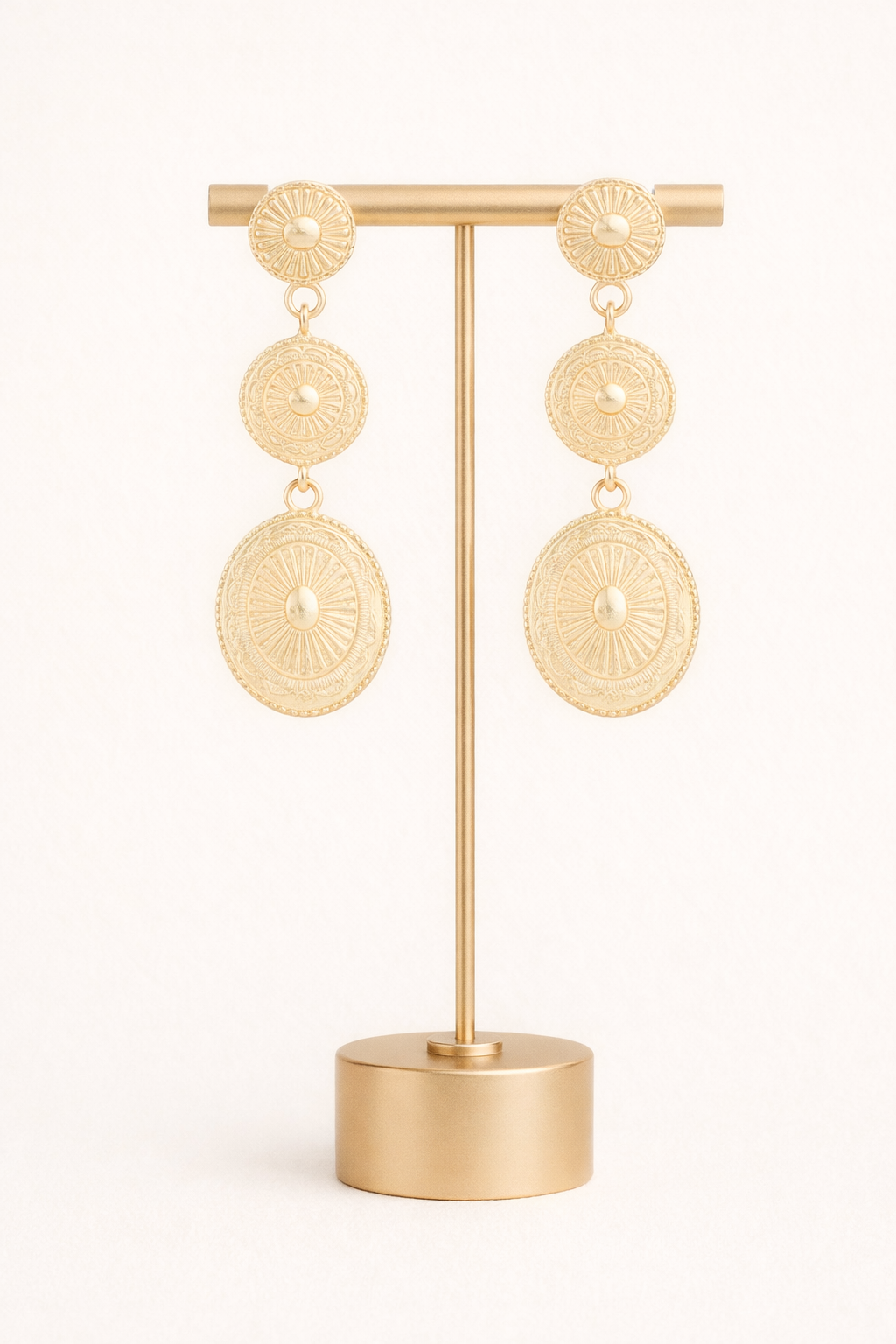 Flower Medallion Dangle Earrings