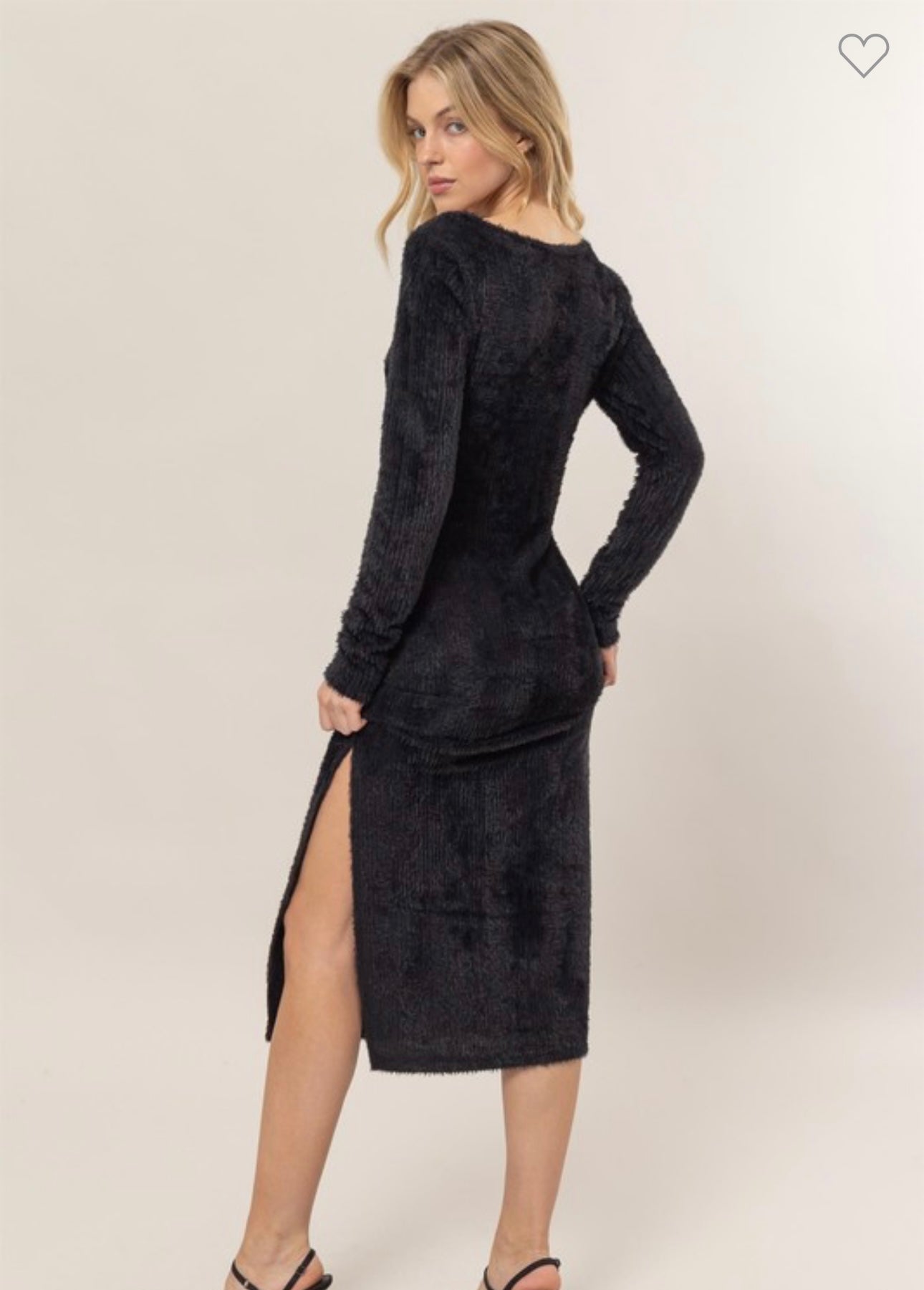 Fluffy U-Shape Neckline Dress