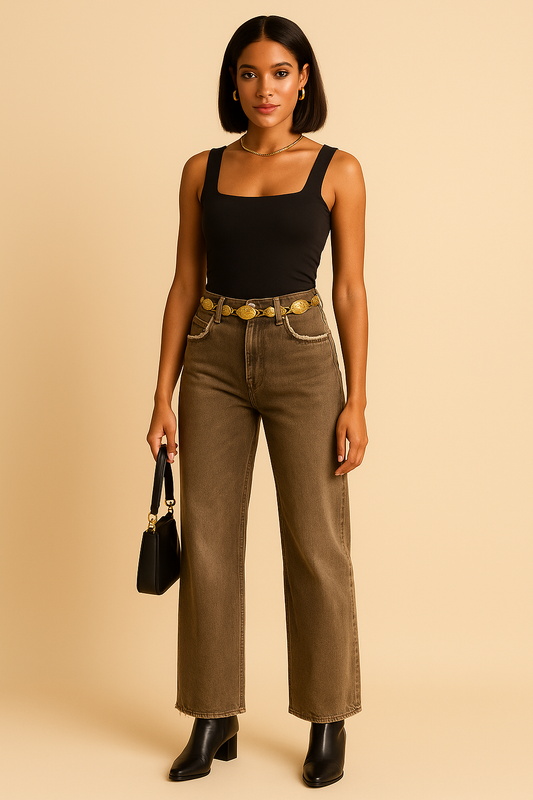 Square neck Cropped Double lined Tank