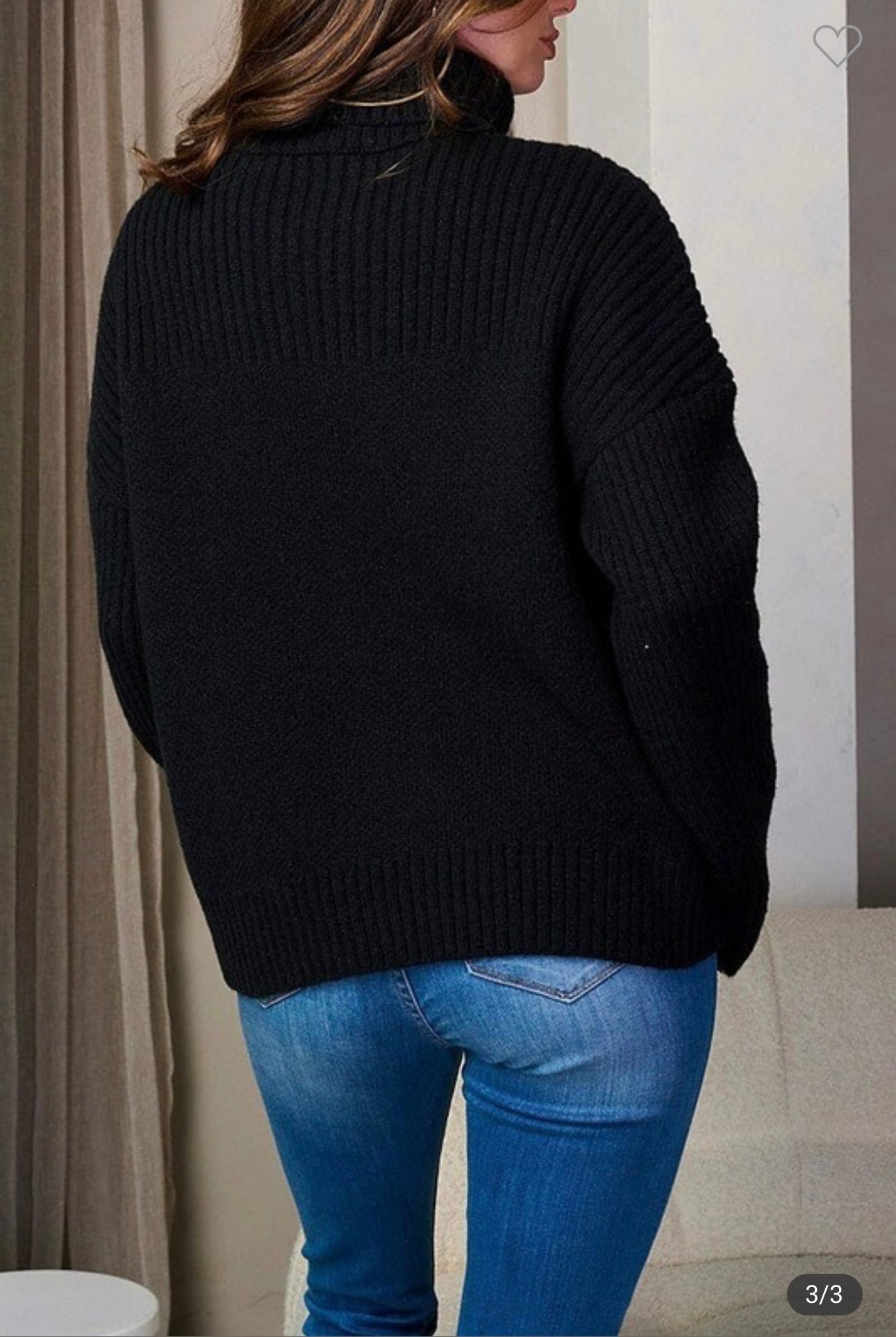 Knitted Turtleneck Sweater with Pocket