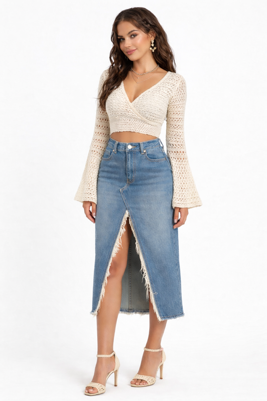 Acid Wash Jean Skirt