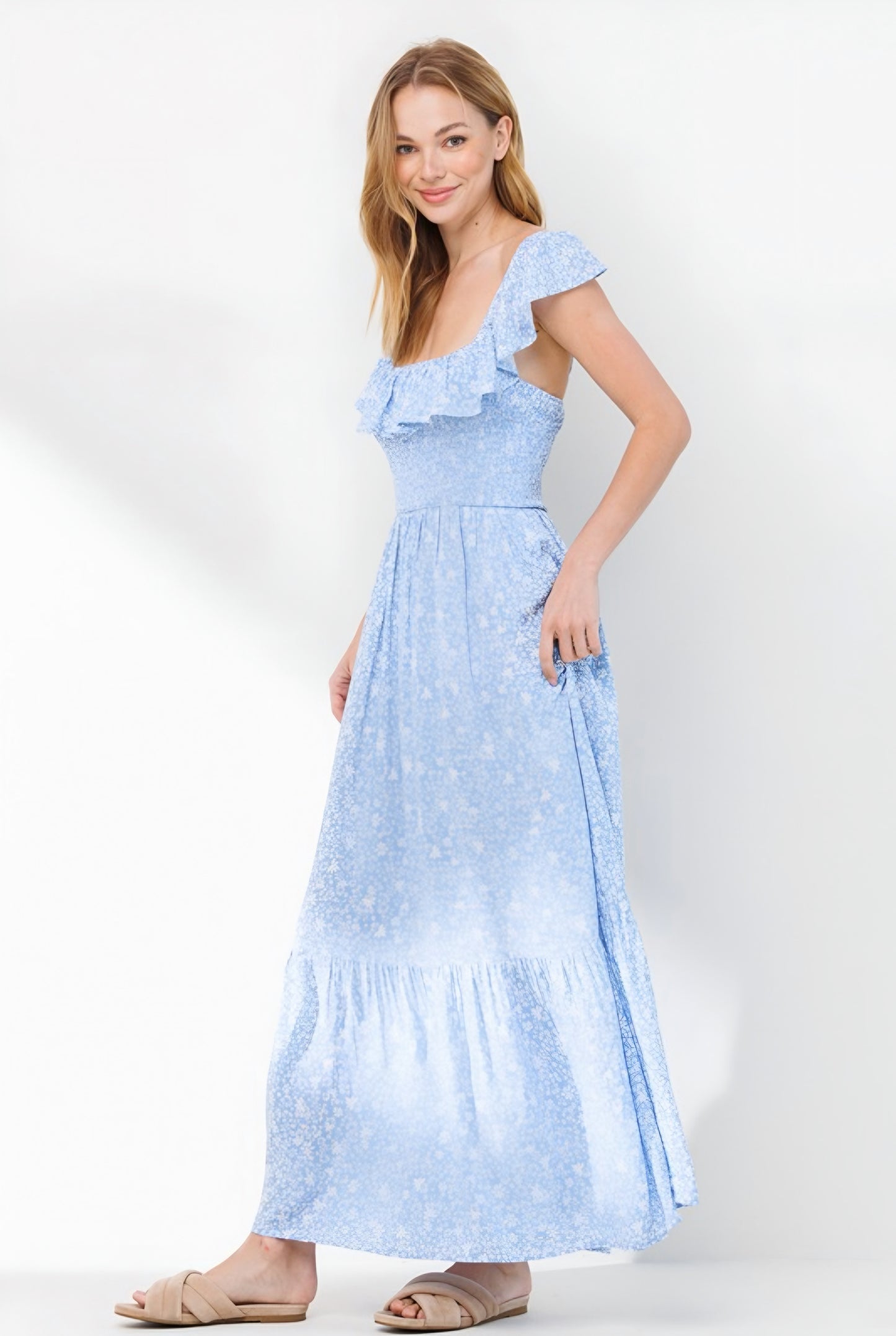 Smocked Floral Maxi Dress