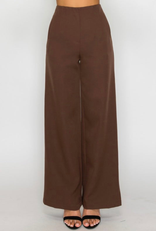 Wide Leg High Waisted Dress Pants